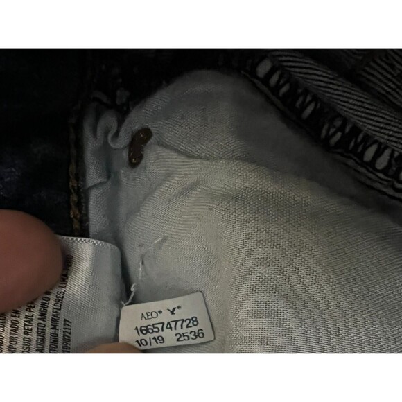 AMERICAN EAGLE Super Hi-Rise Jegging Women's 0 AEO Distressed Patched Jeans - Picture 12 of 14